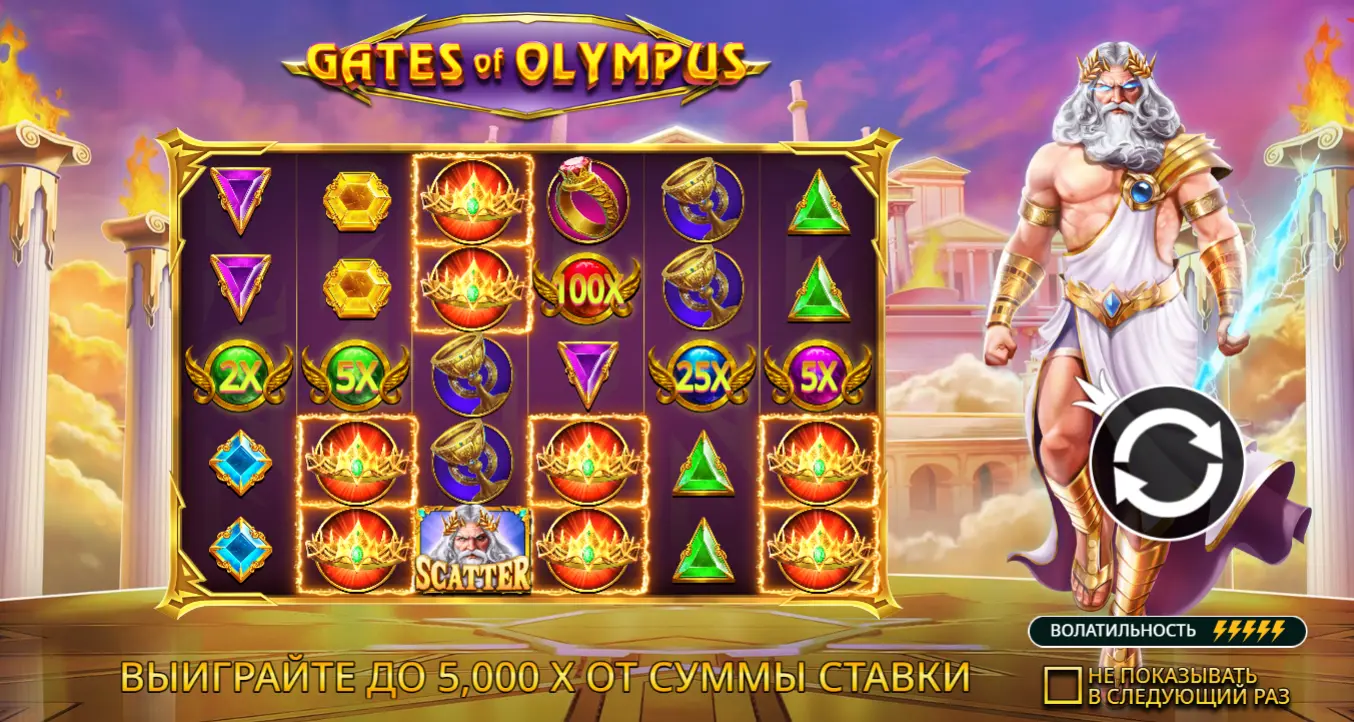 Играть в Gates of Olympus